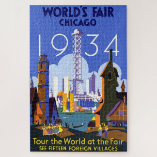 Het Art Deco Chicago 1934 World's Fair Poster Legpuzzel