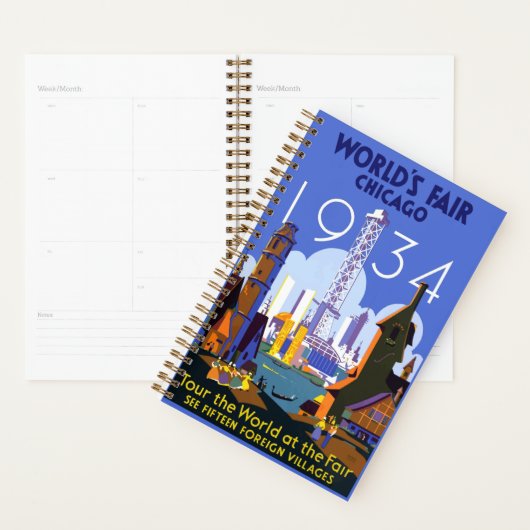 Het  Art Deco Chicago 1934 World's Fair Poster Planner (Display)