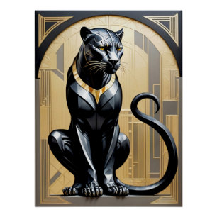 Het Art Deco Panther Poster. Perfect Poster