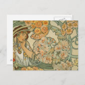 Het Art deco van Alphonse Mucha Briefkaart (Voorkant / Achterkant)
