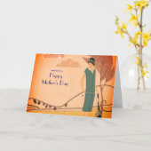 Het Art deco van het moederdag Kaart (Gele Bloem)