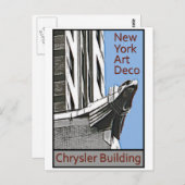 Het Art deco van New York - Chrysler die Eagle Briefkaart (Voorkant / Achterkant)