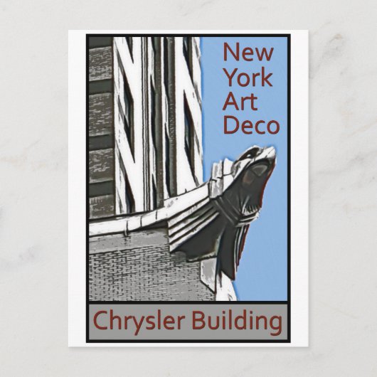 Het Art deco van New York - Chrysler die Eagle Briefkaart (Voorkant)