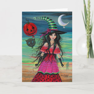 Het Art. van de Fantasie van Halloween van de Heks Kaart