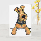 Het Art. van de Lijn van Airedale Terrier Kaart (Gele Bloem)