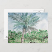 het art. van het palmstrand briefkaart (Voorkant / Achterkant)