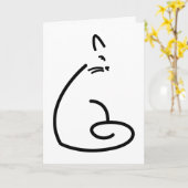 Het artistieke Silhouet van de Kat Kaart (Gele Bloem)