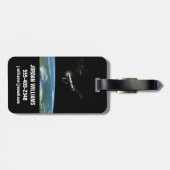 Het Atlas V541 lanceervoertuig in een baan om de a Bagagelabel (Achterkant horizontaal)