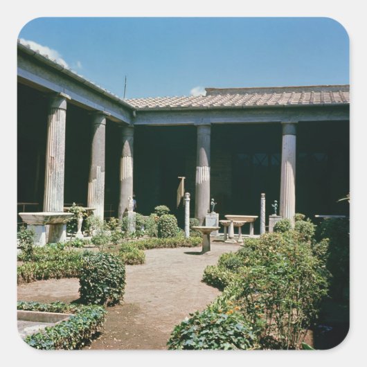 Het Atrium, Huis van de Vettii Vierkante Sticker (Voorkant)