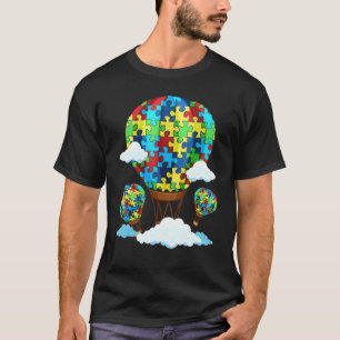 Het autismabewustzijn van de warme luchtballon Cut T-shirt