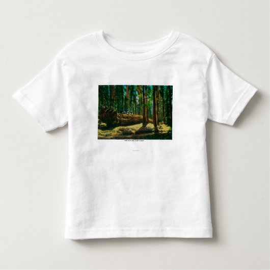 Het auto Login reuzenbos, sequoia's Kinder Shirts (Voorkant)