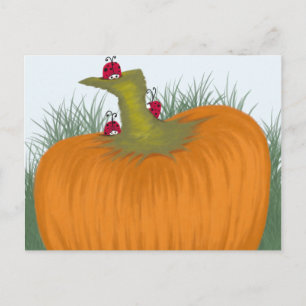 Het Autumn Ladybug die het Schilderen verzamelt Briefkaart