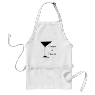 "Het avondeten is gegoten" Martini Personalized Ap Standaard Schort