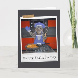 Het avondeten is klaar. Happy Vaderdag Card Kaart