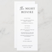 Het avondmenu van het avondeten voor de repetitie menu (Voorkant / Achterkant)