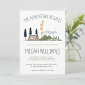 Het avontuur begint | Baby shower van bergen (Staand voorkant)