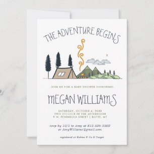 Het avontuur begint Baby shower van bergen