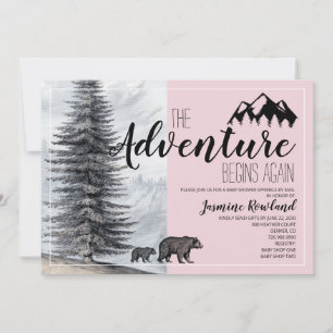 Het avontuur begint Beer roze Baby springen door p Kaart