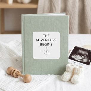 Het avontuur begint Cute nieuwe baby aankondiging Vierkante Sticker