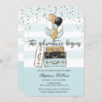 Het avontuur begint de Uitnodiging van het Baby sh