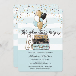 Het avontuur begint de Uitnodiging van het Baby sh