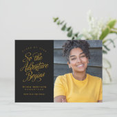 Het avontuur begint dus met zwart geel Afstuderen Aankondiging (Staand voorkant)