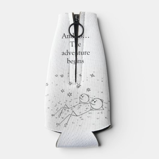 “Het Avontuur Begint” Koozie Fleskoeler (Achterkant)