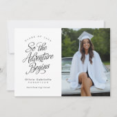 Het avontuur begint met minimalistisch Afstuderen Aankondiging (Voorkant)