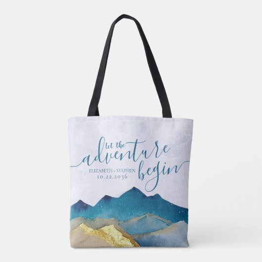 Het avontuur begint met Waterverf Mountains Weddin Draagtas (Achterkant)