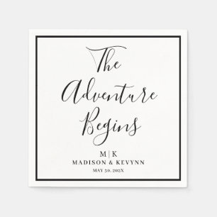 Het avontuur begint minimaal   bruiloftsservetten servet