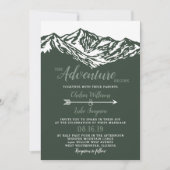 Het avontuur begint Mountain Wedding Green Kaart (Voorkant)