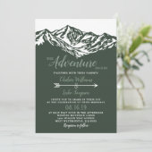 Het avontuur begint Mountain Wedding Green Kaart (Staand voorkant)
