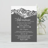 Het avontuur begint Mountain Wedding Grey Kaart (Staand voorkant)