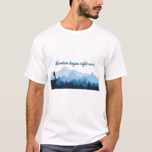 Het avontuur begint nu met reiscitaat t-shirt