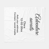 Het avontuur begint voeg naam toe datum jaar plaat fleece deken (Voorkant (Horizontaal))