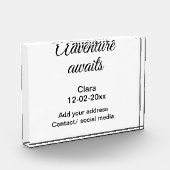 Het avontuur begint voeg naam toe datum jaar plaat fotoblokken (Links)