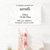 Het avontuur begint voeg naam toe datum jaar plaat spandoek (Insitu)