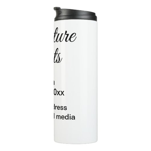 Het avontuur begint voeg naam toe datum jaar plaat thermosbeker (Geroteerd rechts)