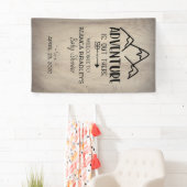 Het avontuur is buiten Baby shower | Rustisch hout Spandoek (Insitu)