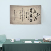 Het avontuur is buiten Baby shower | Rustisch hout Spandoek (Beurs)