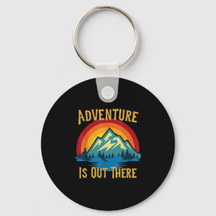 Het avontuur is er in Retro Sunset Mountains Sleutelhanger