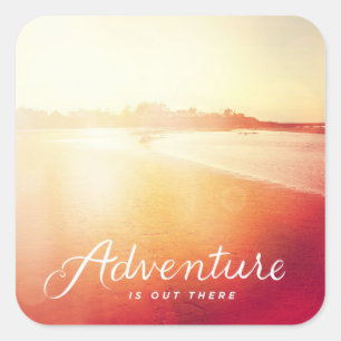 Het avontuur is er vierkante sticker