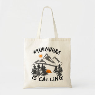 Het avontuur roept, Bergen, Buiten, Camping Tote Bag