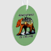 Het avontuur roept - het Beer Camping Bossen Mount Ornament (voorkant)