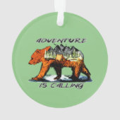 Het avontuur roept - het Beer Camping Bossen Mount Ornament (achterkant)