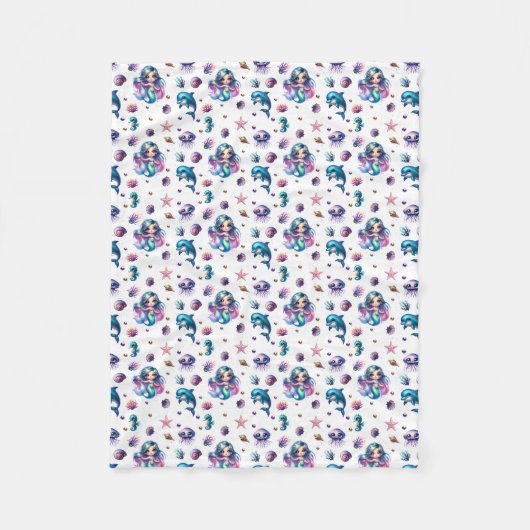 Het avontuur van de zeemeermin! fleece deken (Voorkant)