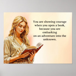Het avontuur van het lezen van een boek poster