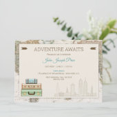 Het avontuur wacht de Moderne Kaart van het Mondia (Staand voorkant)