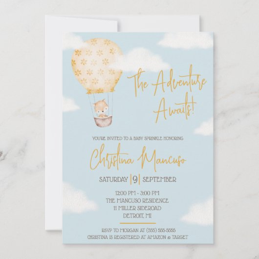 Het avontuur wacht! Genderneutraal Baby shower Kaart (Voorkant)