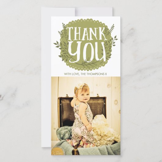 Het baby dankt u de Rustieke Kaarten van de Foto (Voorkant)
